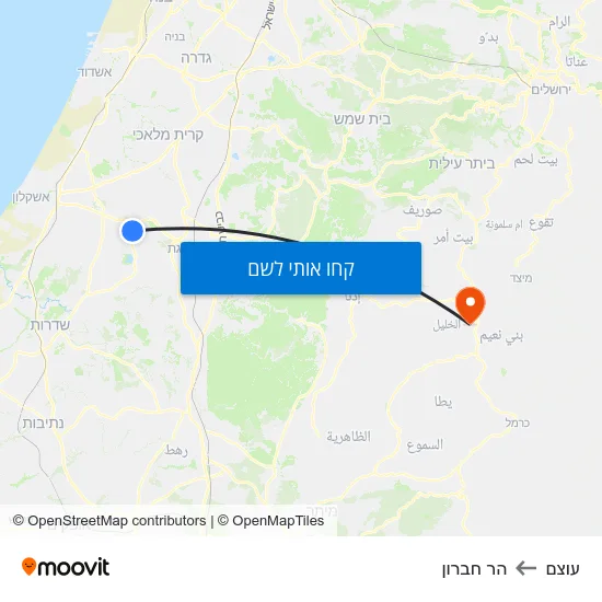 מפת עוצם להר חברון