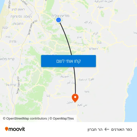 מפת כפר האורנים להר חברון