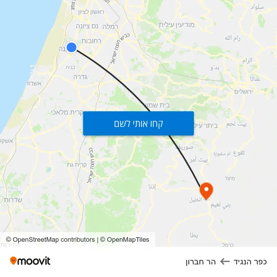 מפת כפר הנגיד להר חברון