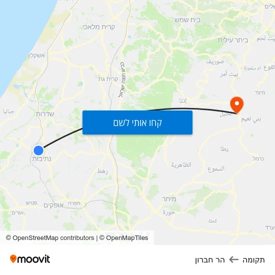 מפת תקומה להר חברון