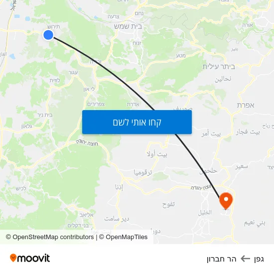מפת גפן להר חברון