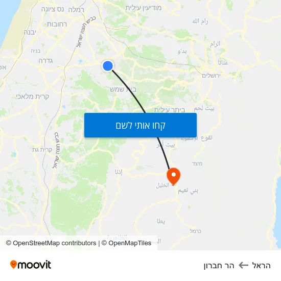 מפת הראל להר חברון