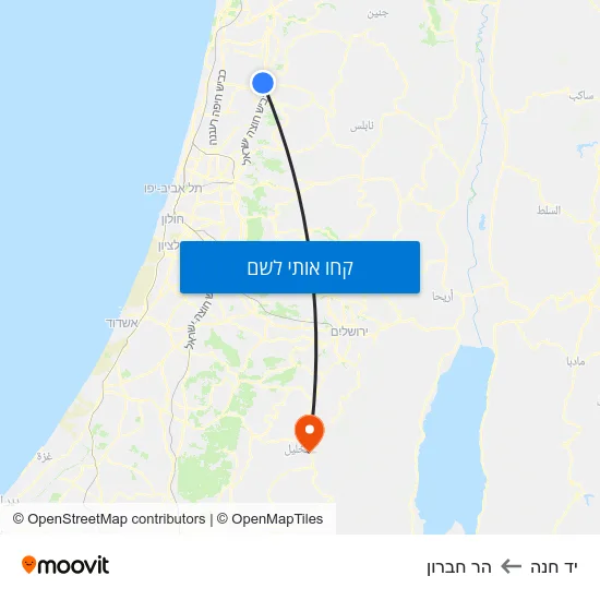 מפת יד חנה להר חברון