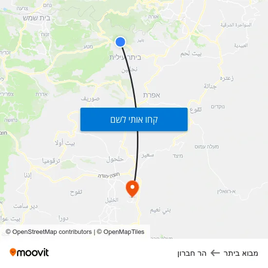 מפת מבוא ביתר להר חברון