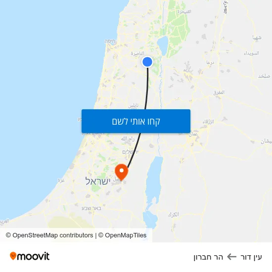 מפת עין דור להר חברון