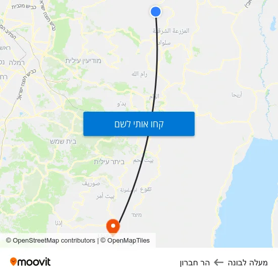 מפת מעלה לבונה להר חברון