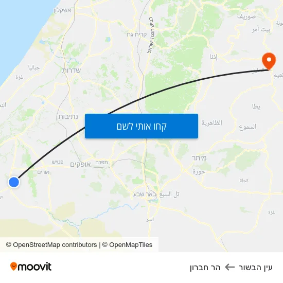 מפת עין הבשור להר חברון