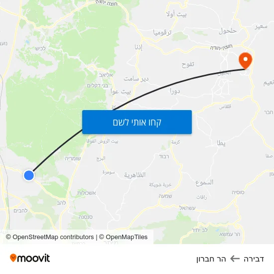 מפת דבירה להר חברון