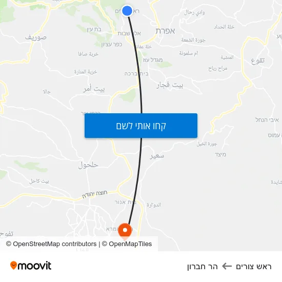 מפת ראש צורים להר חברון