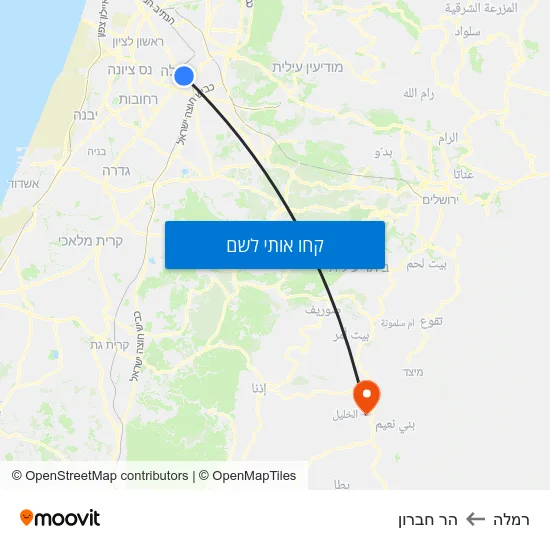 מפת רמלה להר חברון