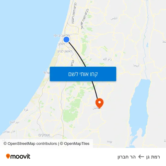 מפת רמת גן להר חברון