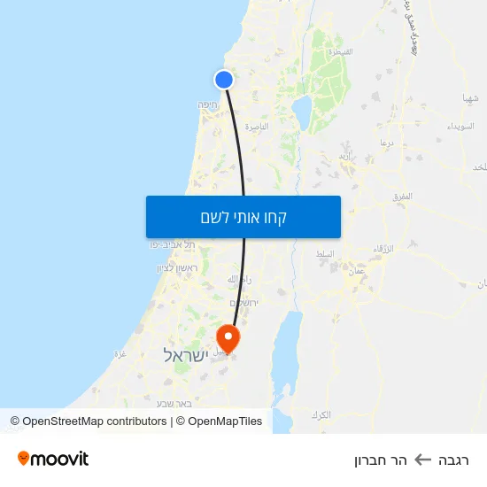 מפת רגבה להר חברון