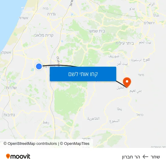 מפת שחר להר חברון