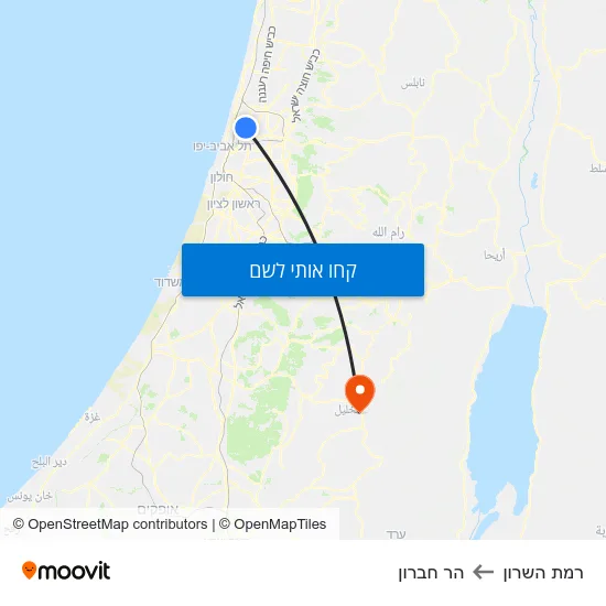 מפת רמת השרון להר חברון