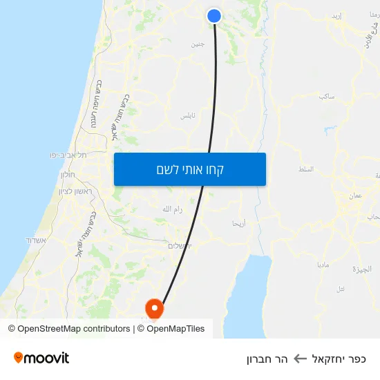 מפת כפר יחזקאל להר חברון