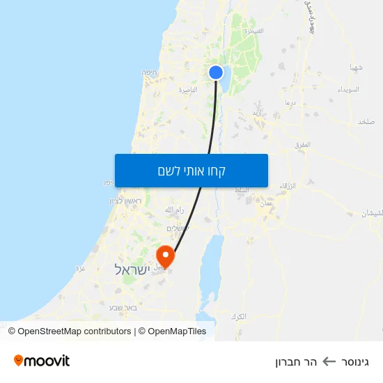 מפת גינוסר להר חברון