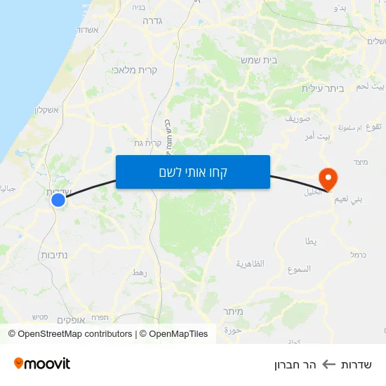 מפת שדרות להר חברון