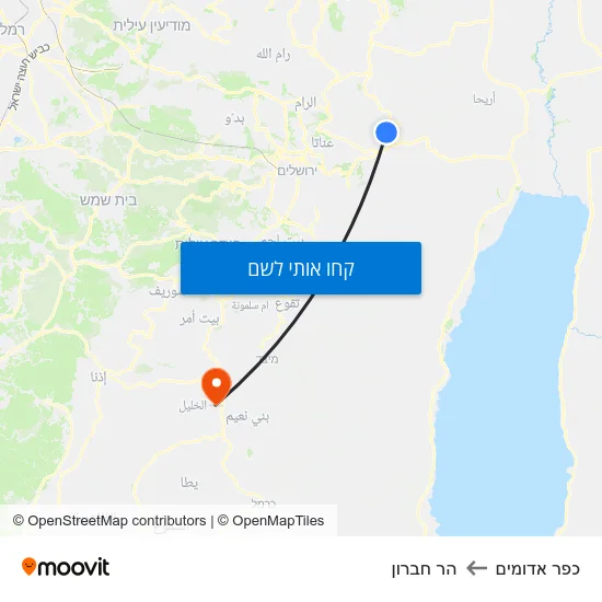 מפת כפר אדומים להר חברון
