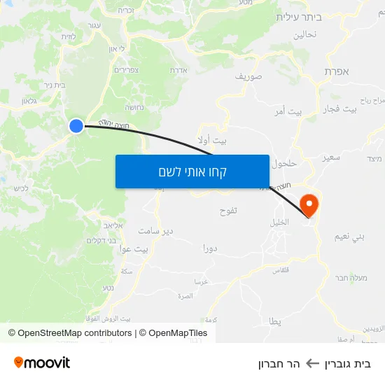 מפת בית גוברין להר חברון