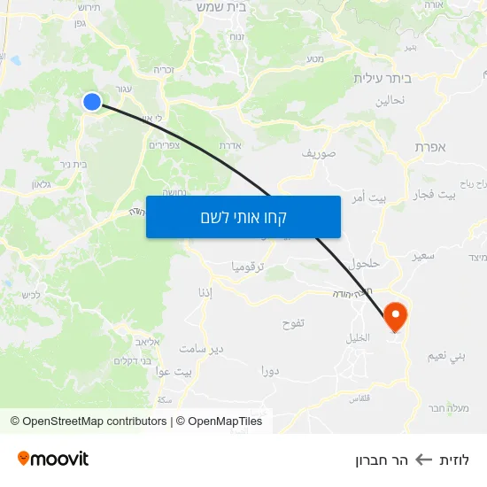 מפת לוזית להר חברון