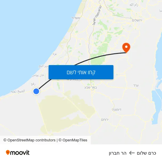 מפת כרם שלום להר חברון