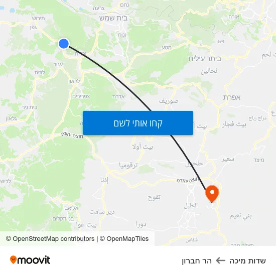 מפת שדות מיכה להר חברון