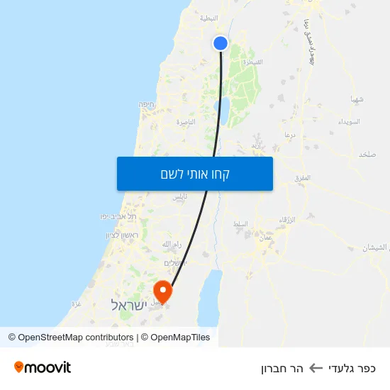 מפת כפר גלעדי להר חברון