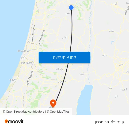 מפת גן נר להר חברון