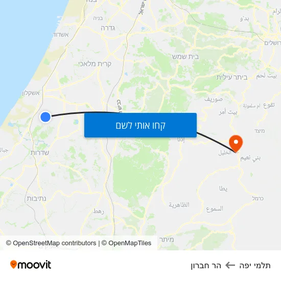 מפת תלמי יפה להר חברון