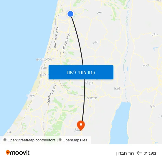 מפת מענית להר חברון
