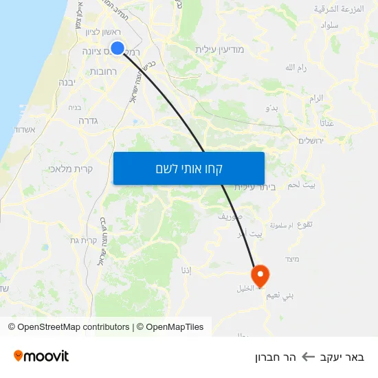 מפת באר יעקב להר חברון