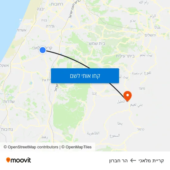 מפת קריית מלאכי להר חברון