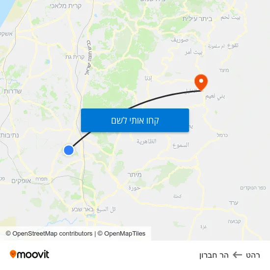 מפת רהט להר חברון