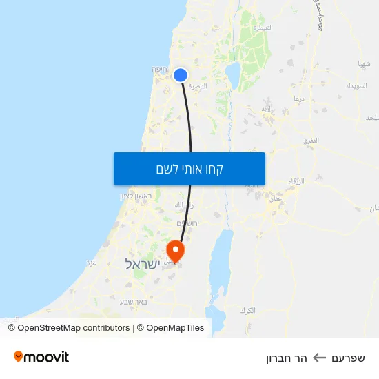 מפת שפרעם להר חברון