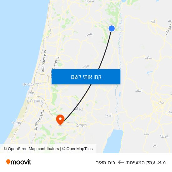 מפת מ.א. עמק המעיינות לבית מאיר