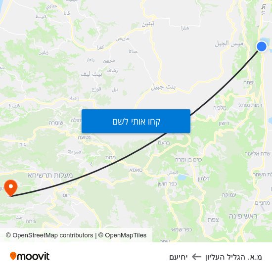מפת מ.א. הגליל העליון ליחיעם