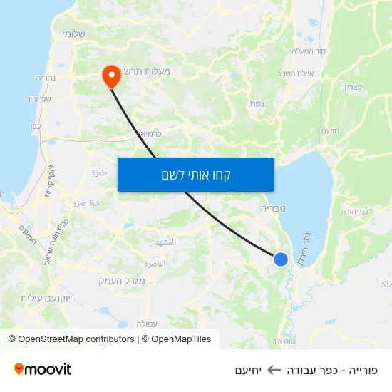 מפת פורייה - כפר עבודה ליחיעם