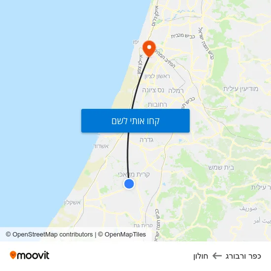 מפת כפר ורבורג לחולון