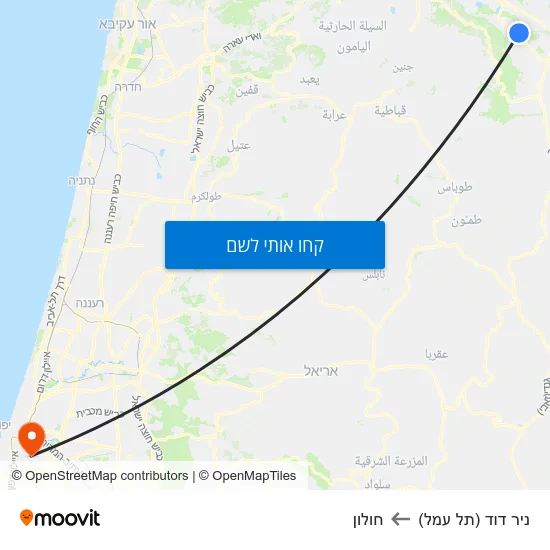 מפת ניר דוד (תל עמל) לחולון
