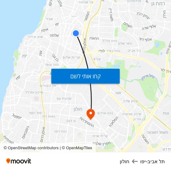 מפת תל אביב-יפו לחולון