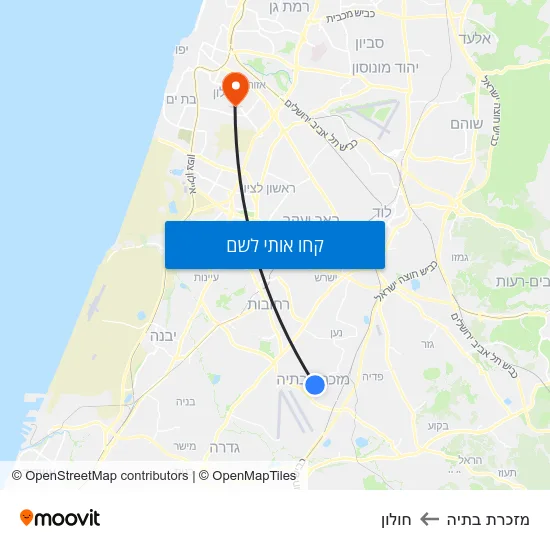 מפת מזכרת בתיה לחולון