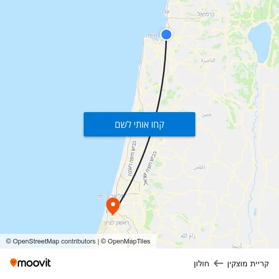 מפת קריית מוצקין לחולון