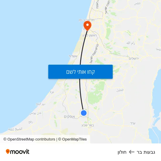 מפת גבעות בר לחולון