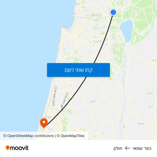מפת כפר שמאי לחולון
