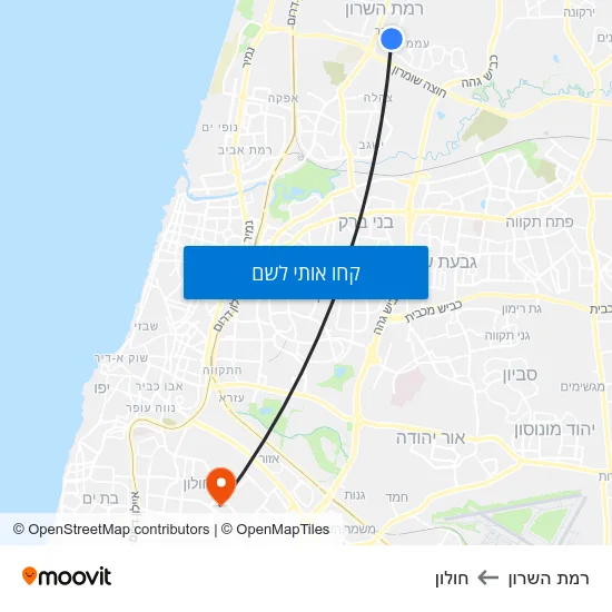 מפת רמת השרון לחולון
