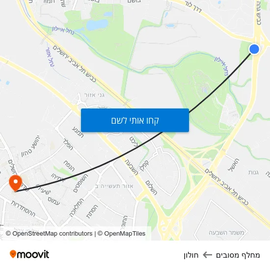 מפת מחלף מסובים לחולון