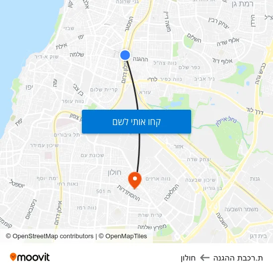 מפת ת.רכבת ההגנה לחולון