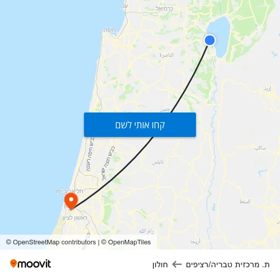 מפת ת. מרכזית טבריה/רציפים לחולון