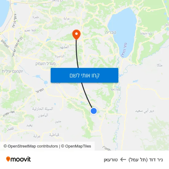 מפת ניר דוד (תל עמל) לטורעאן