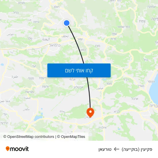 מפת פקיעין (בוקייעה) לטורעאן